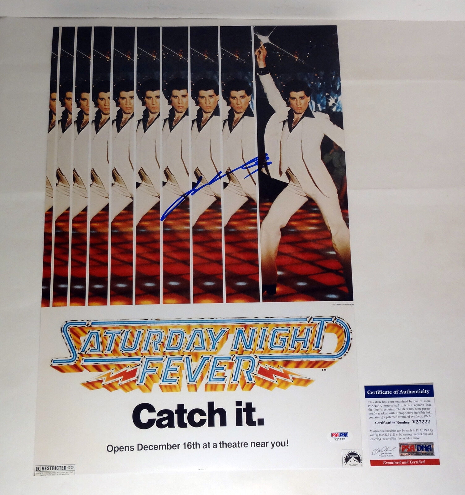 PreOwned John Travolta Signed Autograph Saturday Night Fever Movie