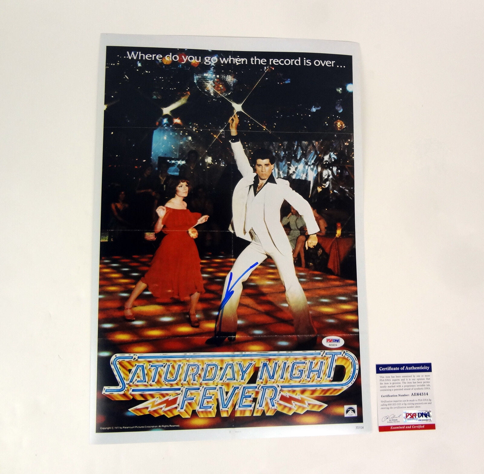 PreOwned John Travolta Signed Autograph Saturday Night Fever Movie