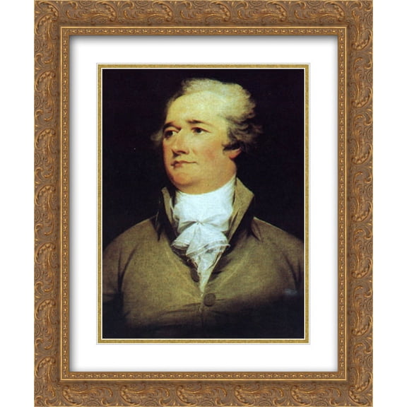 John Trumbull 2x Matted 20x24 Gold Ornate Framed Art Print 'Alexander Hamilton'