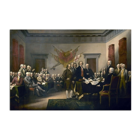 John Trumbull Signing of The Declaration of Independence Poster Wall Art Painting Print Canvas Poster Room Aesthetic Bedroom Decoration Painting