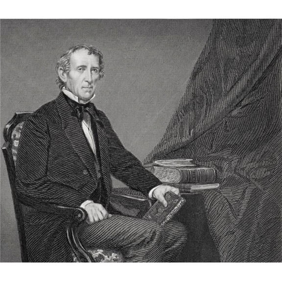 John Tyler 1790 To 1862 10th President of The United States 1841 To 1845 From Painting by Alonzo Chappel Poster Print, 15 x 13