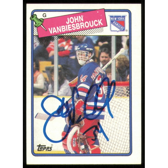 John Vanbiesbrouck Autographed 1988-89 Topps Card #102 New York Rangers SKU #254897