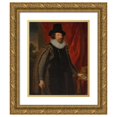 thumbnail image 1 of John Vanderbank 15x18 Gold Ornate Wood Frame and Double Matted Museum Art Print Titled - Portrait of Francis Bacon (1561-1626), 1 of 4