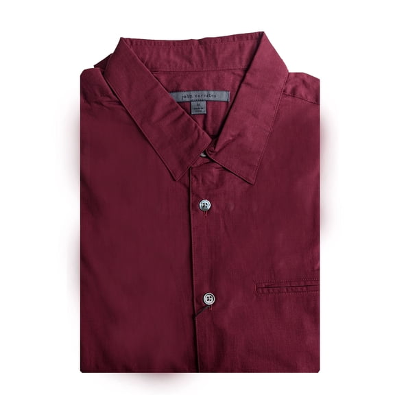 John Varavtos Cranberry Cotton Long Sleeve Button Down Shirt Size L