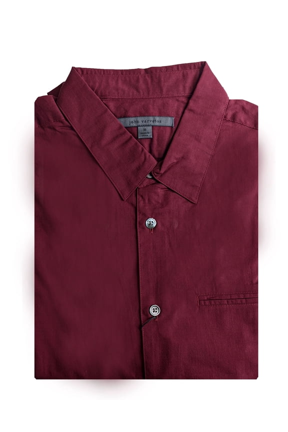 John Varavtos Cranberry Cotton Long Sleeve Button Down Shirt Size M