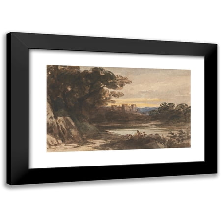 John Varley 14x10 Black Modern Framed Museum Art Print Titled - Barnard Castle, County Durham