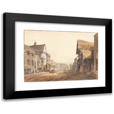 John Varley 14x11 Black Modern Framed Museum Art Print Titled - Conway in North Wales (1803)