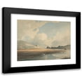 thumbnail image 1 of John Varley 14x12 Black Modern Framed Museum Art Print Titled - Harlech Castle and Tugwyn Ferry (1804), 1 of 5
