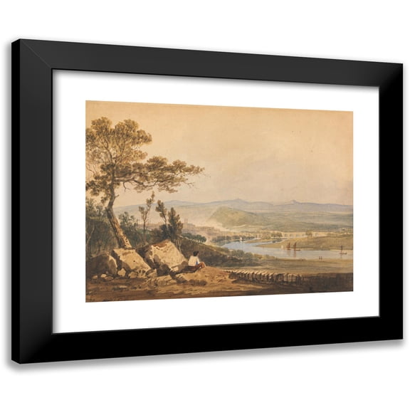 John Varley 14x12 Black Modern Framed Museum Art Print Titled - Ludlow, Shropshire