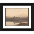 thumbnail image 1 of John Varley 24x19 Black Ornate Framed Double Matted Museum Art Print Titled: Llanberis Lake, with Castle Dolbadern (ca. 1805), 1 of 5