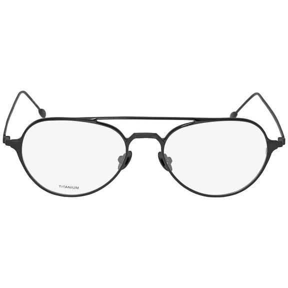 John Varvatos Mens Eyeglass Titanium Metal Aviator Black / Metal V164. 53mm