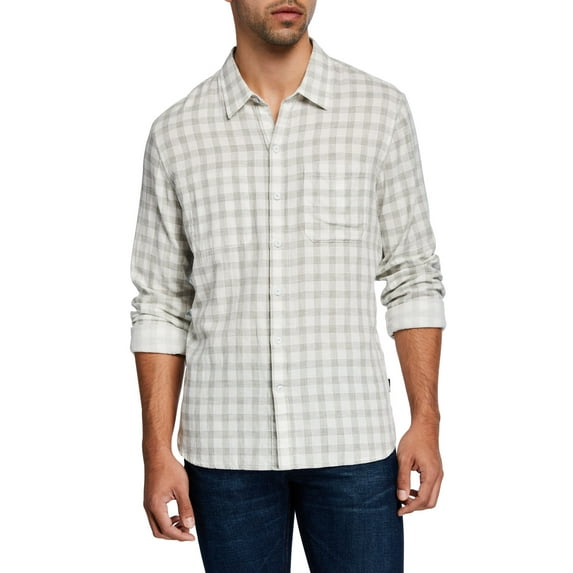 John Varvatos GREY PEARL Regular-Fit Reversible Long-Sleeve Shirt, US Small
