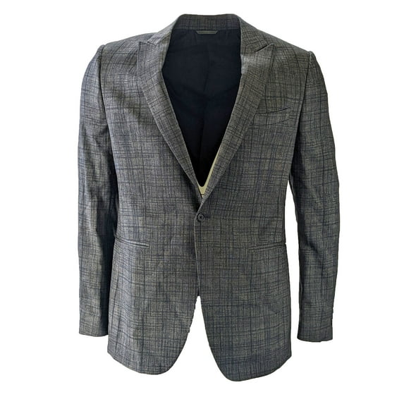 John Varvatos Men's Virgin Wool Indigo Heather Blazer Size 50L