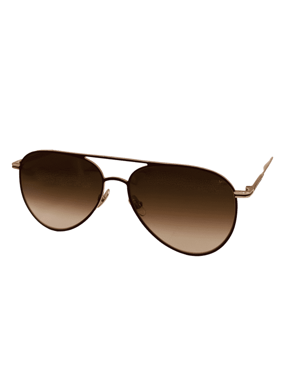 Mens Black Gold Metal Aviator Sunglass V535, Gradient Lens. 61mm