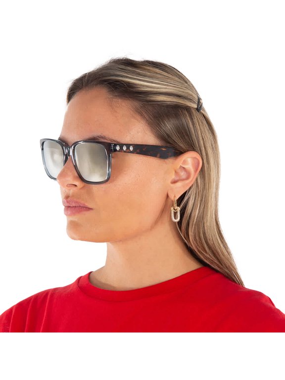 Mens Blue Crystal Plastic Rectangle Sunglass SJV554 Blue Crystal