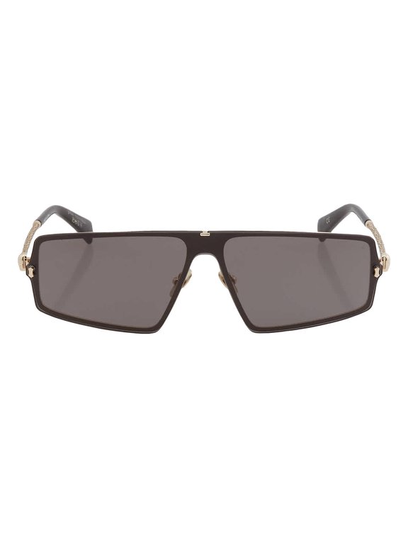Mens Gold Black Metal Sunglass Shield V545