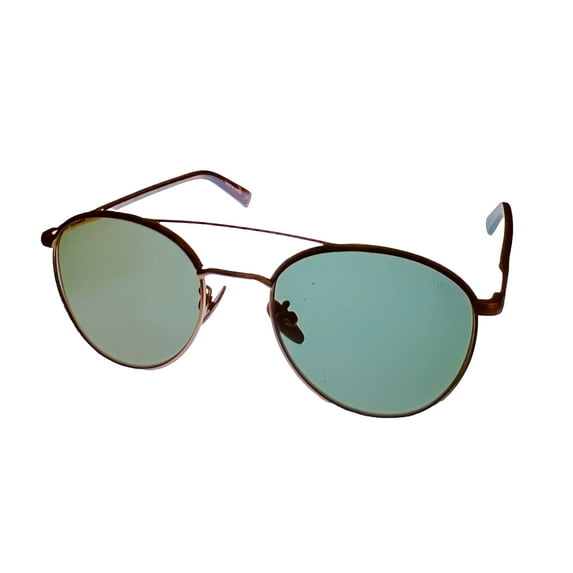 John Varvatos Mens Gold Tortoise Round Metal Sunglass, Green Lens V518