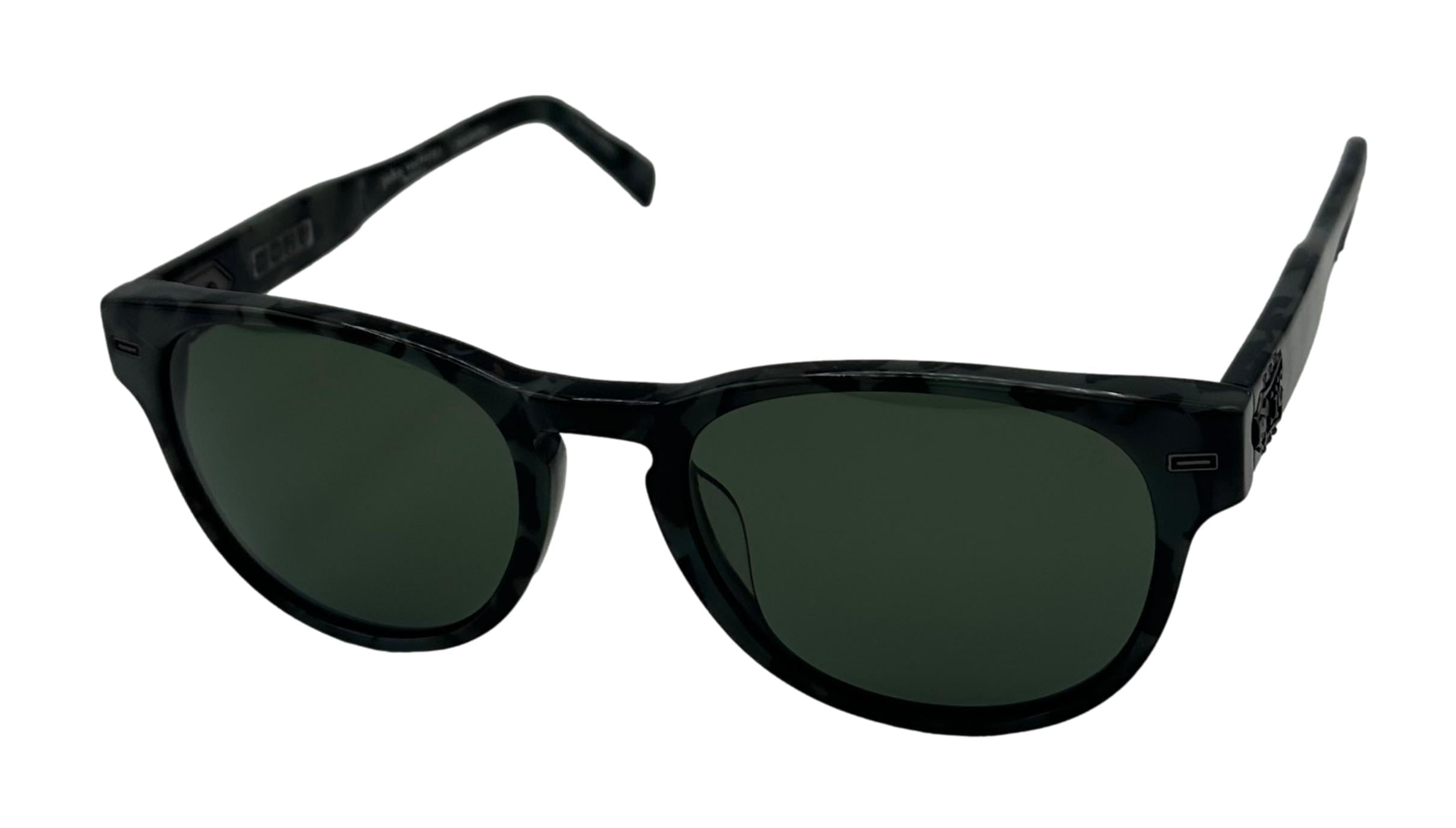John Varvatos Mens Round Plastic Smoke Tortoise Polarized Sunglass V532
