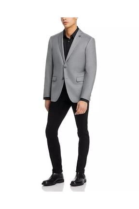 Mens Slim fit Wool Sport Coat Blazer 46 R Grey Solid