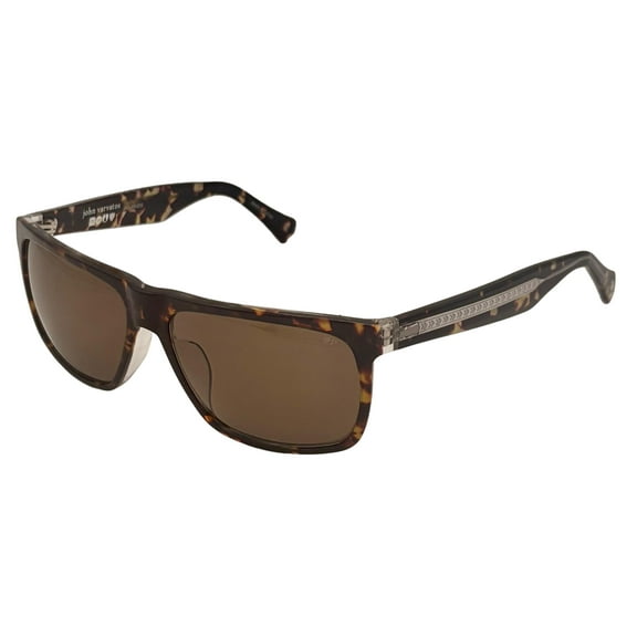 John Varvatos Mens Tortoise Crystal Plastic Rectangle Sunglass V543