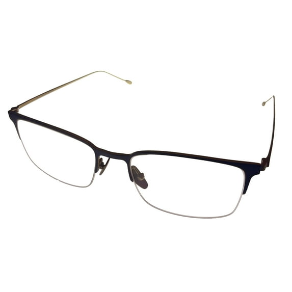 John Varvatos Mens Ophthalmic Eyeglass Rectangle Black Gold Metal V172. 55mm