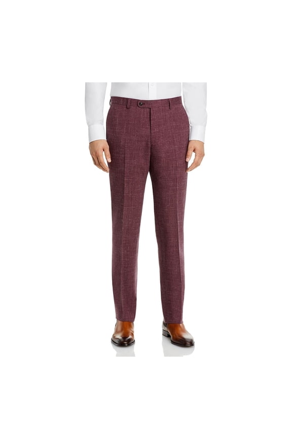 Star USA Melange Solid Slim Fit Burgundy Pants Size 32