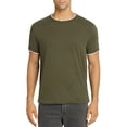 thumbnail image 1 of John Varvatos Star USA Men Rockford Double-Layer Tee Olive Green Grey Size L, 1 of 6