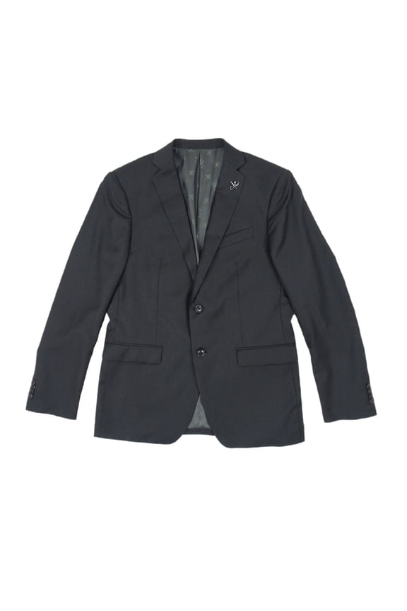 Star USA Men's Tonal Dotted Stripe Slim Fit Jacket (40R, Black)