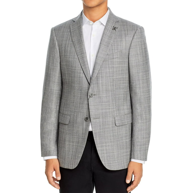 John Varvatos Star USA Mens Slim Fit Basketweave Wool Silk Sport