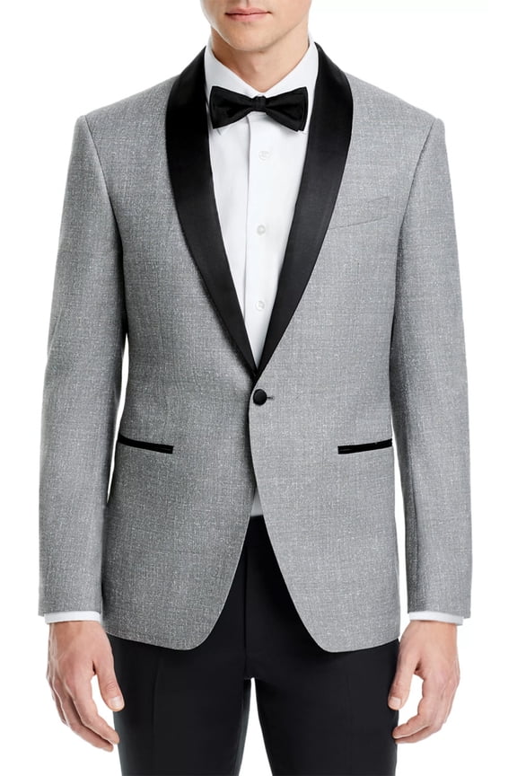 Star USA Mens Slim Fit Wool Dinner Jacket 44 Regular Black/Grey