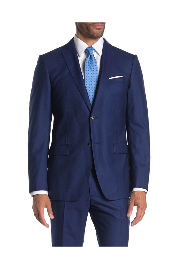 Star Usa Mens Trim Fit Wool & Silk Blend Bedford Jacket 38S Blue