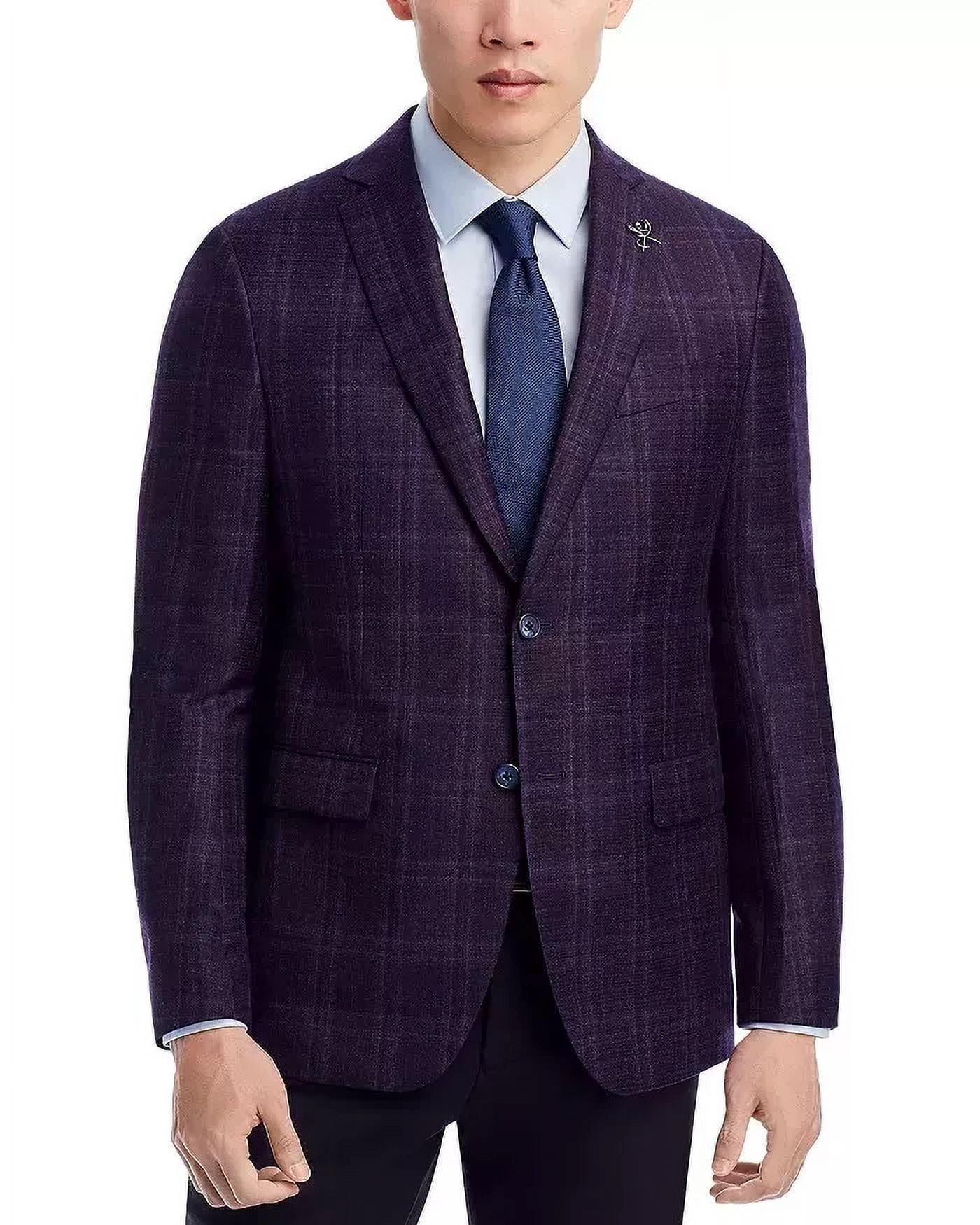 John Varvatos Star Usa Plaid Slim Fit Sport Coat, Purple, 40S