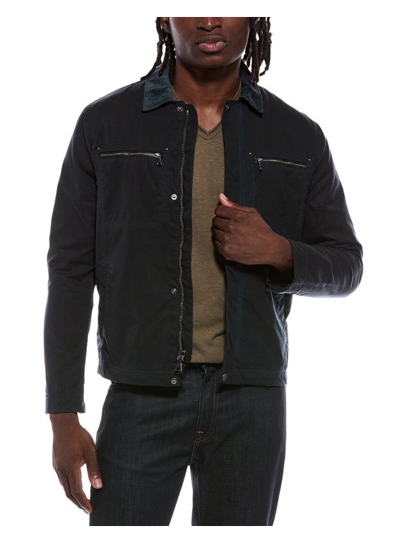 mens Calvin Waxed Work Jacket, 50, Navy