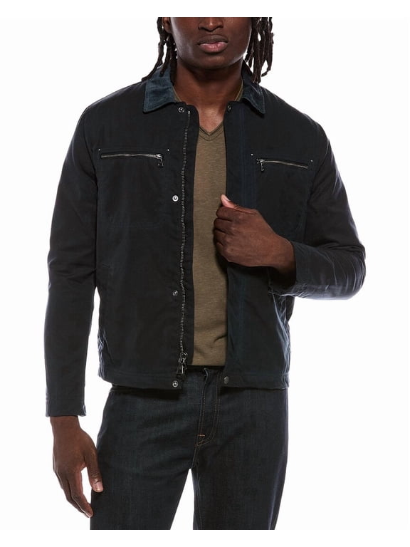 mens Calvin Waxed Work Jacket, 52, Navy