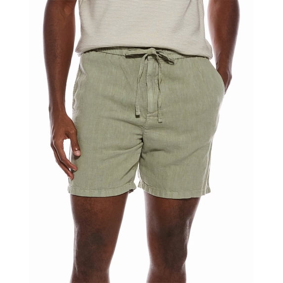John Varvatos mens Daryl Linen-Blend Drawstring Short, 34, Green