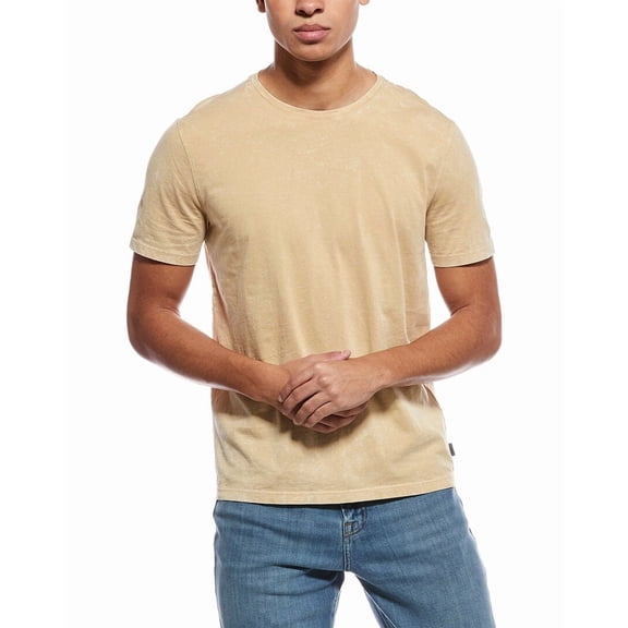 John Varvatos mens Enzo Marble Crewneck T-Shirt, s, Tan