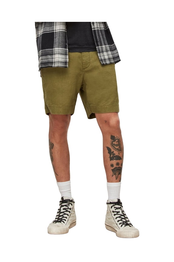 mens Johnny Flat Front Short, 38, Brown