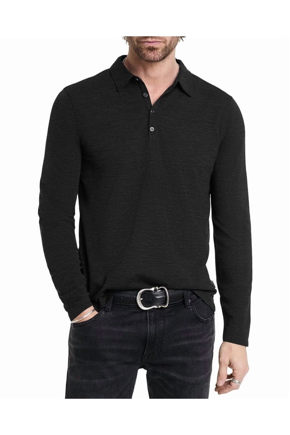 mens Maleo Regular Fit Wool-Blend Polo Shirt, s, Black