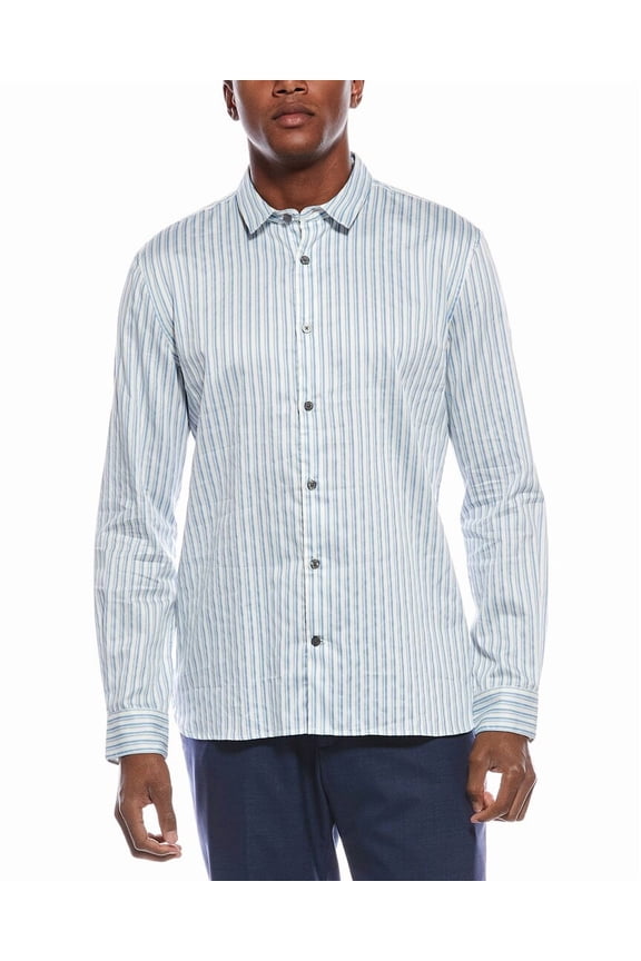 mens Ross Slim Fit Sport Shirt, s, Blue
