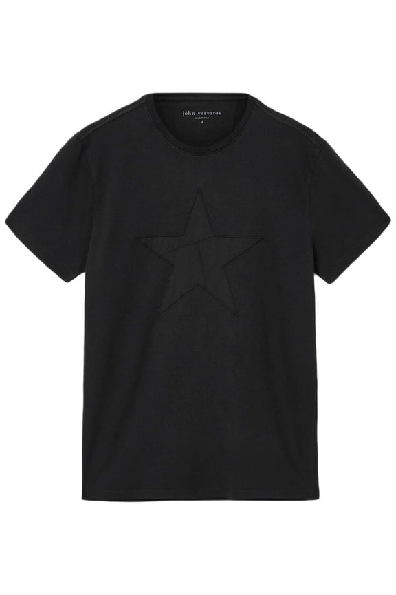 mens Star T-Shirt, XXL, Black