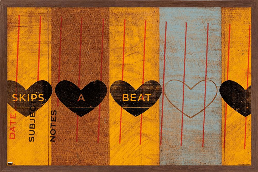 John W. Golden - Skips a Beat Wall Poster, 14.725" x 22.375", Framed