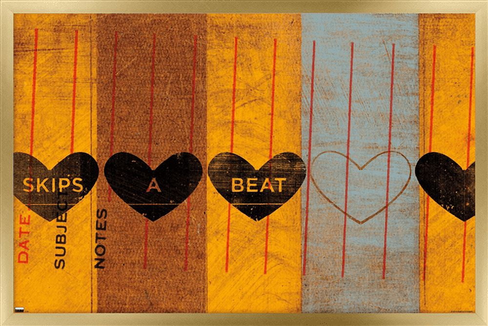 John W. Golden - Skips a Beat Wall Poster, 22.375" x 34", Framed