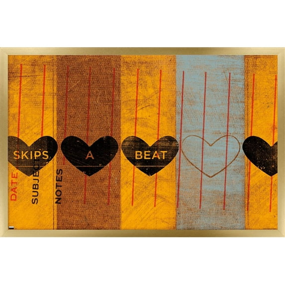 John W. Golden - Skips a Beat Wall Poster, 22.375" x 34", Framed