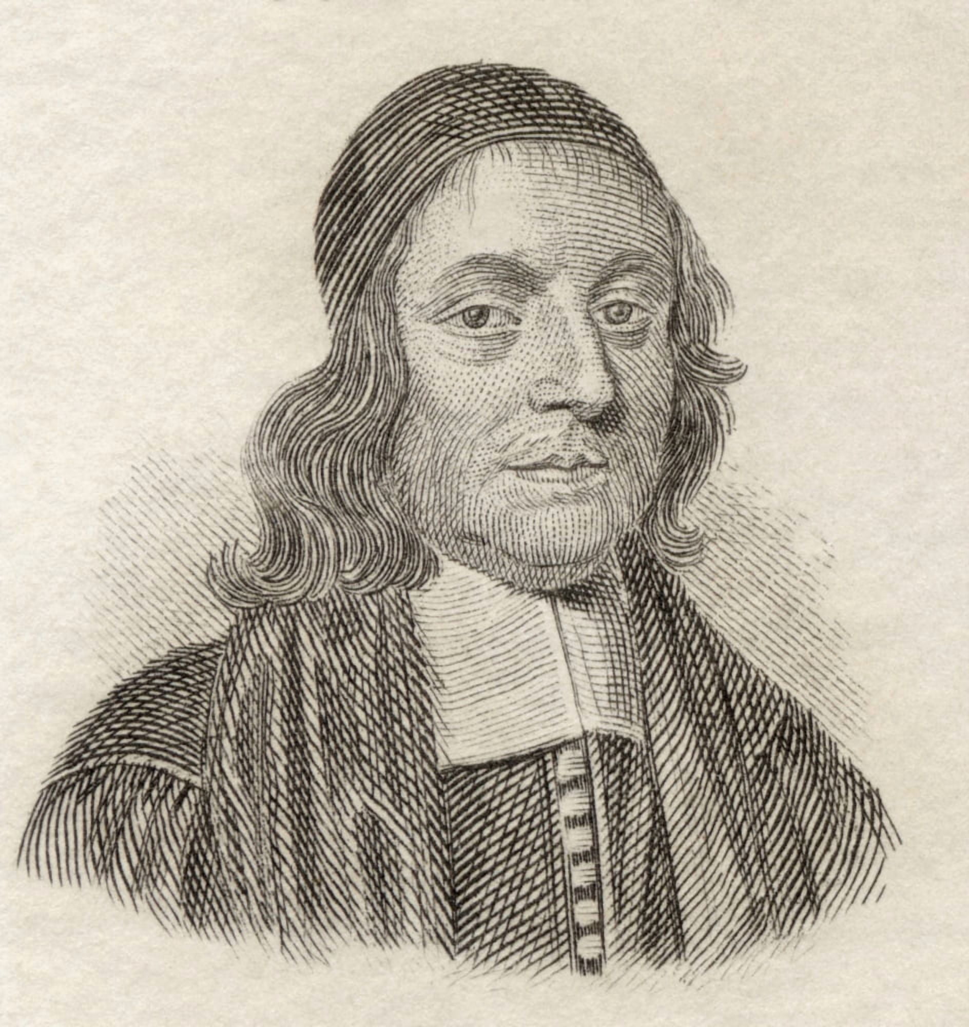 John Wallis 1616 To 1703 English Mathematician From Crabbs Historical Dictionary Published 1825 Canvas Art - Ken Welsh Design Pics (14 x 15)