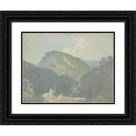 John Warwick Smith 18x15 Black Ornate Wood Framed Double Matted Museum Art Print Titled - Matlock High Tor (1784)