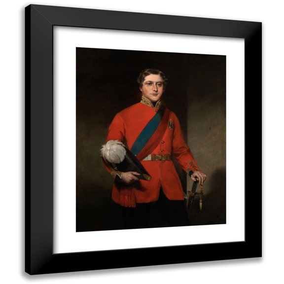 John Watson Gordon 12x14 Black Modern Framed Museum Art Print Titled - The Prince of Wales (King Edward Vii) (ca. 1860)