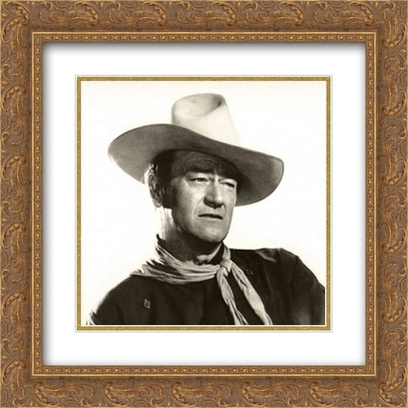 John Wayne 2x Matted 20x20 Gold Ornate Framed Art Print