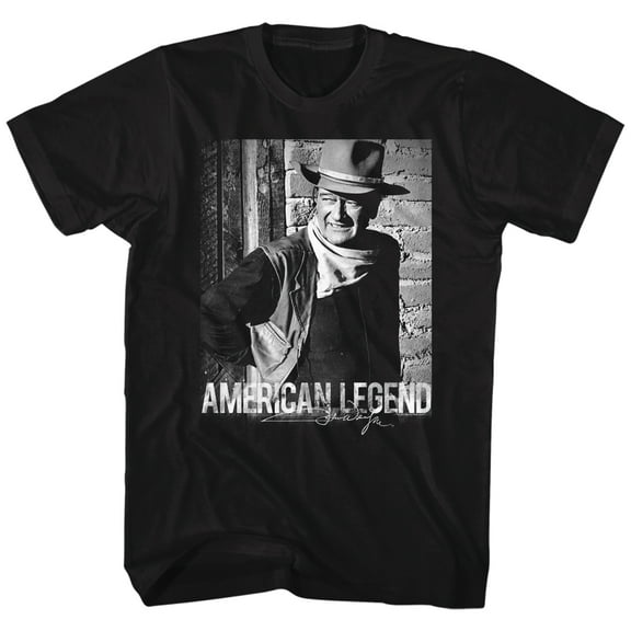 John Wayne A Legend Black Adult T-Shirt