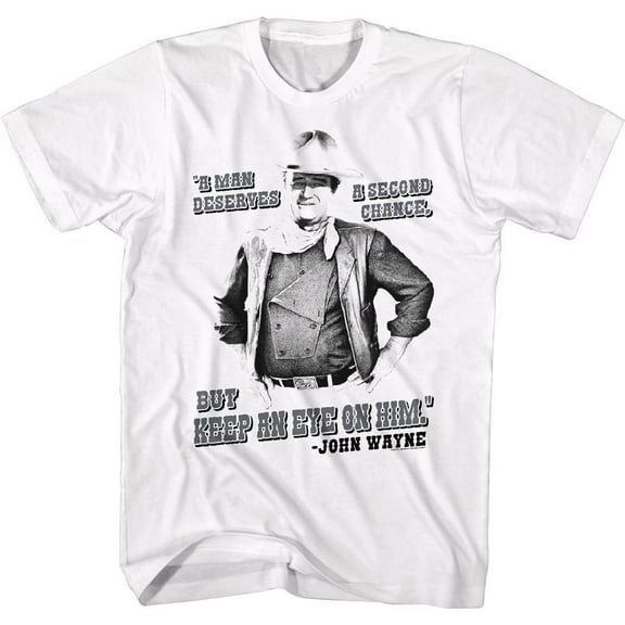 John Wayne A Second Chance White Adult T-Shirt