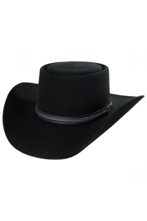 John Wayne Chinook Wool Felt Gambler Hat - 7.5 - Black